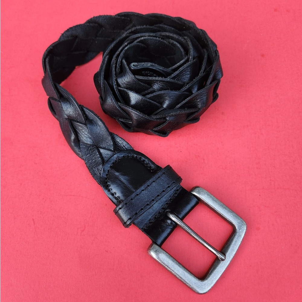 Vintage Roots Braided Leather Belt Size Small Made In Canada